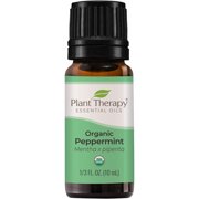 Plant Therapy Organic Peppermint Essential Oil 100% Pure, USDA Certified Organic, Undiluted 10 mL (1/3 oz)