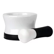 Healthsmart 4.5 Inch Porcelain Mortar and Pestle with Black Silicone Base