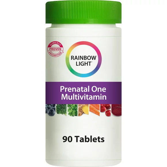 Rainbow Light Prenatal One Multivitamin Tablets Plus Superfoods & Probiotics, 90 Tablets