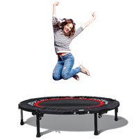 40" Foldable Mini Trampoline, Fitness Trampoline with Safety Pad, Stable & Quiet Exercise Rebounder for Kids Adults Indoor/Garden Workout Max 300lbs