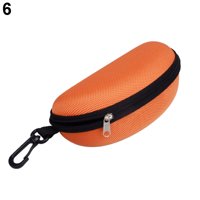 Yesbay Portable Zipper Eye Glasses Clam Shell Sunglasses Protect Hard Case Box,Orange