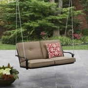 Mainstays Belden Park Outdoor Porch Swing Buy w/ Pillows and Save