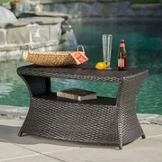 Amarelle Outdoor Wicker Side Table, Multibrown