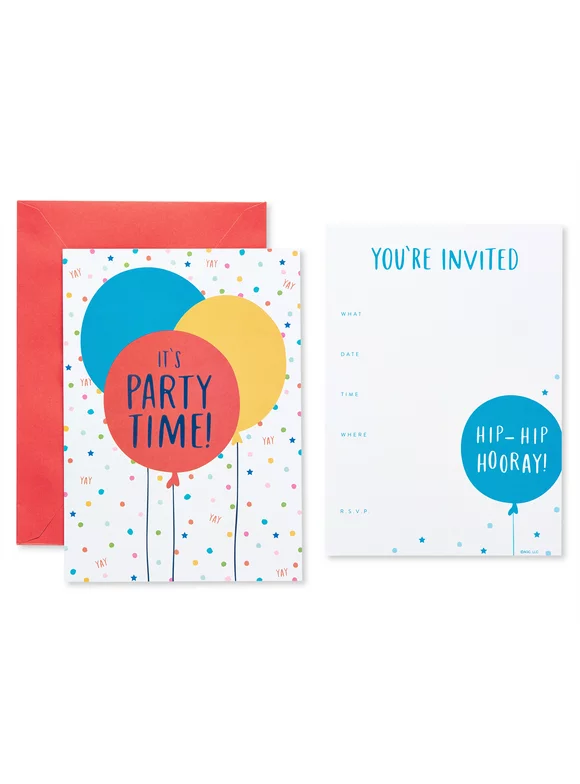American Greetings Colorful Party Invitations Postcard with Envelopes, 25-Count