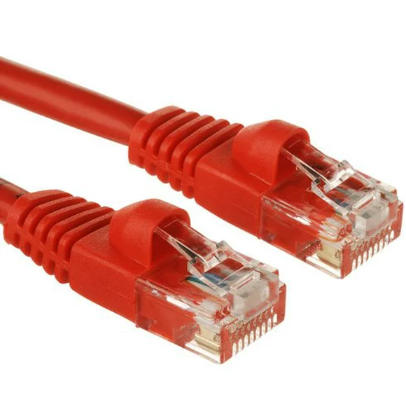 Red Gold Plated 50FT CAT5 CAT5e RJ45 PATCH ETHERNET NETWORK CABLE 50 FT For PC, Mac, Laptop, PS2, PS3, XBox, and XBox 360 to hook up on high speed internet from DSL or Cable internet.