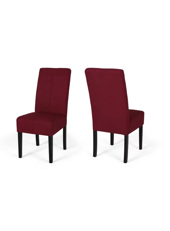 Noble House Braydon Contemporary Fabric Dining Chairs, Set of 2, Deep Red