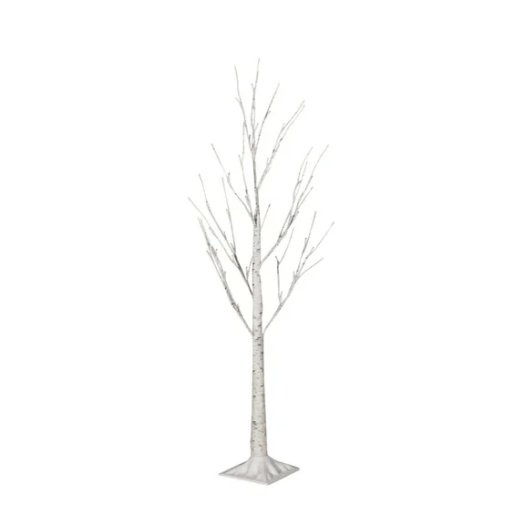 GDF Studio Berwick 4 Foot 1.46 lbs Pre Lit LED Artificial Twig Birch Tree, White Lights