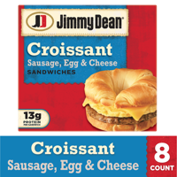 Jimmy Dean Sausage, Egg & Cheese Croissant Sandwiches, 8 Count (Frozen)