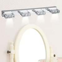 Gupbes Wall Light,Modern Bathroom LED Crystal Mirror Light Front Wall Lamp Fixture Vanity Lights 4 LED
