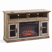 Better Homes & Gardens Crossmill Fireplace Media Console for TVs up to 60", Weathered Finish