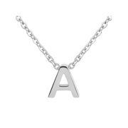Coastal Jewelry Initial Stainless Steel Necklace (18") - Letter A