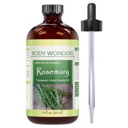 Body Wonders 100% Pure Rosemary Essential Oil - 4 Fl. Oz. - Therapeutic Grade Oil - Ideal for Aromatherapy
