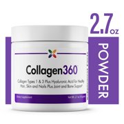 Stop Aging Now - Collagen360 - Collagen Types 1 & 3 Plus Hyaluronic Acid for Healthy Hair, Skin and Nails Plus Joint and Bone Support - 2.7 oz (78 grams)