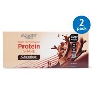 (2 Pack) Equate High Performance Protein Shake, Chocolate, 132 Oz, 12 Ct