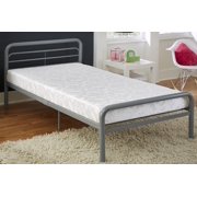 Value 6 Inch Polyester Filled Bunk Bed Mattress with Jacquard Cover, Twin, White