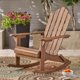 image 2 of Cara Outdoor Adirondack Acacia Wood Rocking Chair, Dark Brown Finish