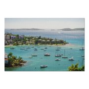 Cruz Bay, St John, United States Virgin Islands with a lot sailboats 9000888 (20x30 Premium 1000 Piece Jigsaw Puzzle, Made in USA!)