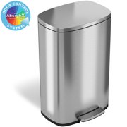 iTouchless SoftStep 13.2 Gallon Rose Gold Stainless Steel Step Trash Can with Odor Control System, 50 Liter Pedal Garbage Bin