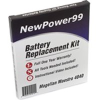 Magellan Maestro 4040 Battery Replacement Kit with Tools, Video Instructions, Extended Life Battery and Full One Year Warranty