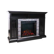 ALLENHOME Bennett Infrared Electric Fireplace TV Stand in Farmhouse Ebony - ASMM-017-2866-S502-T