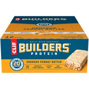 CLIF Builders Protein Bars, Gluten Free, 20g Protein, Crunchy Peanut Butter, 12 Ct, 2.4 oz