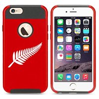Apple iPhone SE Shockproof Impact Hard Case Cover New Zealand Silver Fern (Red ),MIP