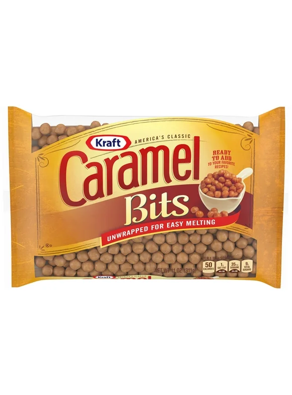 Kraft America's Classic Unwrapped Candy Caramel Bits for Easy Melting, 11 oz Bag