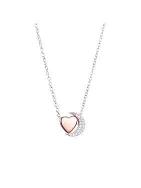 Little Luxuries Crescent Moon & Heart Slider Pendant Necklace