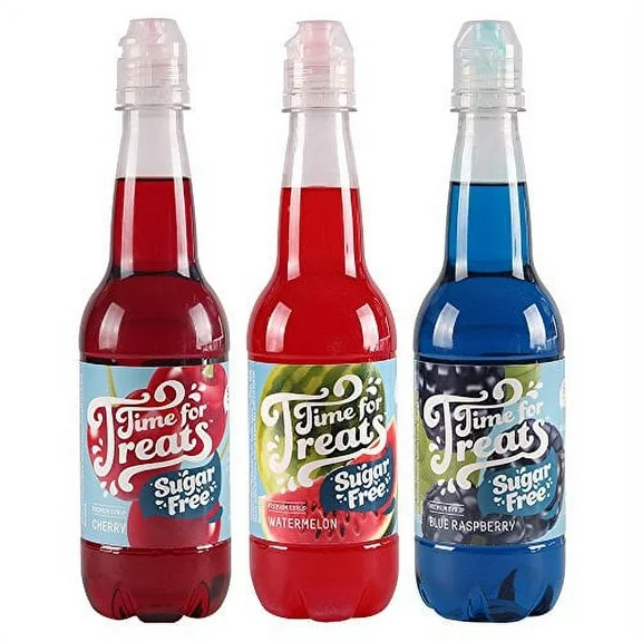 Time for Treats 3-Pack Sugar Free Cherry, Blue Raspberry, Watermelon Flavored Syrups