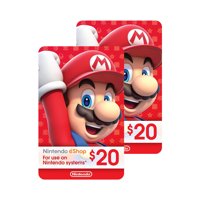 Nintendo eShop $40.00 Physical Gift Cards (2 pack of $20.00 Cards)