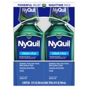 Vicks NyQuil Cold & Flu Nighttime Relief Original Flavor, 12 oz, 2 pk