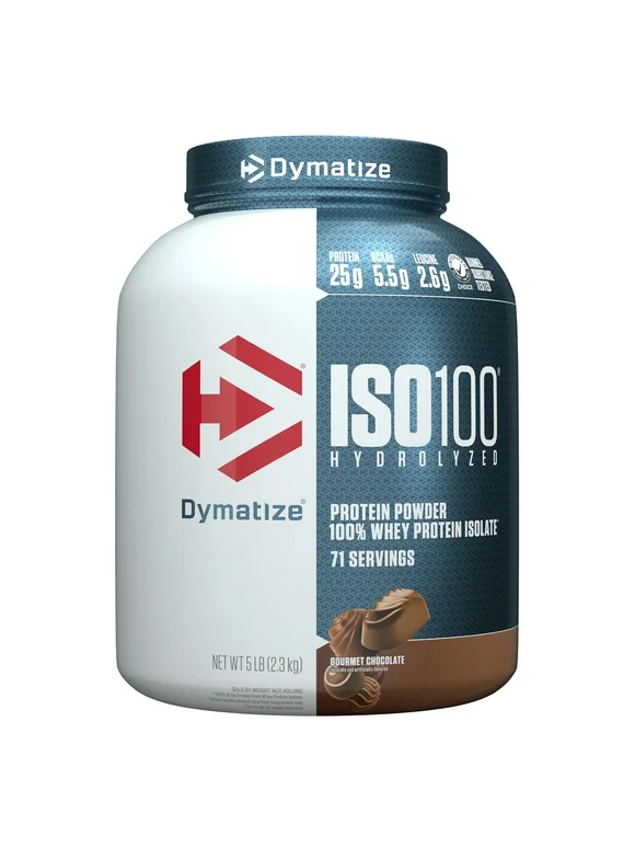 Dymatize ISO100 Hydrolyzed Whey Isolate Protein Powder, Gourmet Chocolate, 5 lb