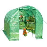 Sundale Outdoor Large Walk in Garden Plastic Green House Kit for Winter Greenhouse Waterproof PE Cover and Zipper Door