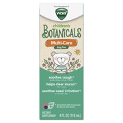 Vicks Children's Botanicals Multi-Care Drug Free Cough Syrup + Mucus + Nasal*, Day, Ages 1+, 4 fl oz (118 mL)