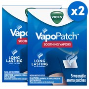 Vicks VapoPatch with Long Lasting Soothing Vicks Vapors, 5 Pack, 2 Pc