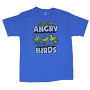 Peanuts Mens T-Shirt - "Original Angry Birds" Woodstock & Crew Upset Image