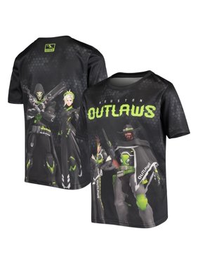 Houston Outlaws Youth Fight as One Sublimated T-Shirt - Black