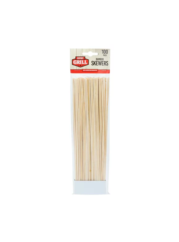 Expert Grill 12" Natural Bamboo Skewers for Grilling, 100 Count