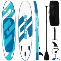 Goplus 10ft Inflatable Stand Up Paddle Board 6'' Thick W/ Aluminum Paddle Leash Backpack BlueYellow