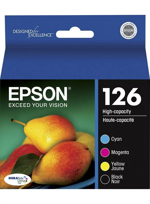 EPSON 126 DURABrite Ultra Ink Black & Color Combo Pack For WF-3520, WF-3530, WF-3540, WF-520, WF-545, WF-630, WF-633, WF-635, WF-645, WF-7010, WF-7510, WF-7520, WF-840, WF-845 and other select models