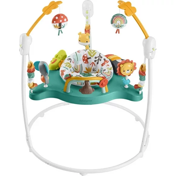 Fisher-Price Baby Bouncer Whimsical Forest Jumperoo Activity Center with Music and Lights, Unisex