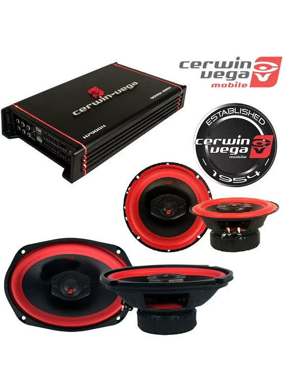 Cerwin Vega Mobile Package 4 Channels, 900W Max / 6x9 Inch 500 Watts Max 6.5-Inch 400 Watts Max