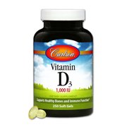 Carlson Vitamin D3 Softgels, 1000 IU, 250 Ct