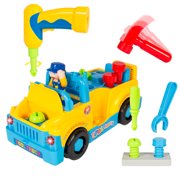 Best Choice Products Bump'n'Go Toy Truck w/ Electric Drill, Tools, Screws, Nails, Lights, Music - Multicolor