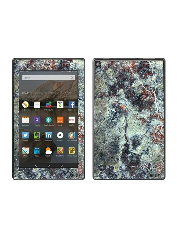 Skin Decal For Amazon Fire Hd 8 Tablet / Rough Marble Grey Red Blue Granite