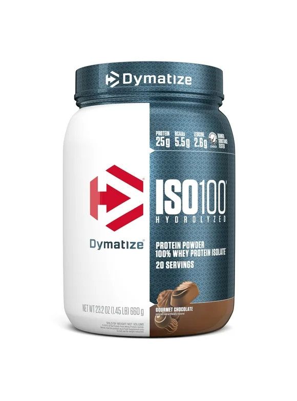 Dymatize ISO100 Hydrolyzed Whey Isolate Protein Powder, Gourmet Chocolate, 20 Servings