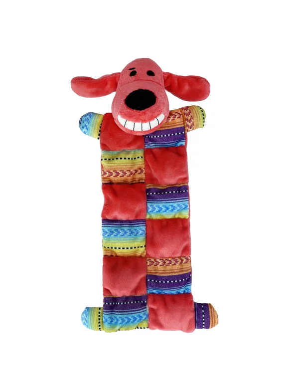 Multipet Smiling Loofa Dog Squeaker Mat Dog Toy, 12 inches Long,  Contains 13 Squeakers