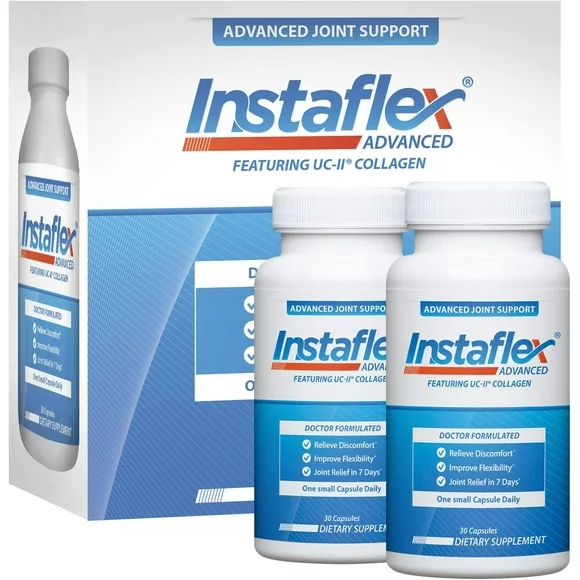 2 Bottles - Instaflex Advanced Joint Support Nutritional Supplement Capsule with Doctor Formulated Joint Relief Supplement,  Totals of  60Ct