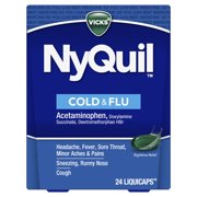 Vicks NyQuil Cold, Flu, and Congestion Medicine, 24 LiquiCaps