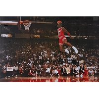 Michael Jordan - Foul Line Dunk 36x24 Sports Art Print Poster NBA Chicago Bul...